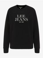 Black Women's Sweatshirt with Lee Crew Prints - Women