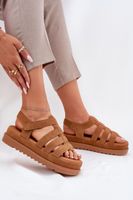 Boto Dámské Sandály Na Platformě Eko Semišové Camel Filisenia