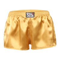 Dámské trenky Styx klasická guma saténové zlaté (L685) XXL