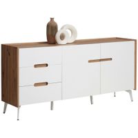 Carryhome ŠIROKÁ KOMODA, biela, dub artisan, 164/78/40 cm