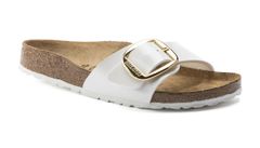 Birkenstock Madrid Big Buckle Birko-Flor Patent Regular Fit Ženy - Sandály Birkenstock - Bílá - 1020051-7.5 - Size: 7.5