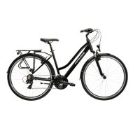 Dámské trekingové kolo Kross Trans 1.0 28" SR Gen 007 M (17", 158-170 cm) černá / šedá / stříbrná / lesk