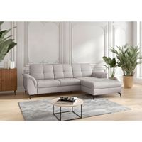 Sit & More ROHOVÁ SEDAČKA, koža, textil, svetlosivá
