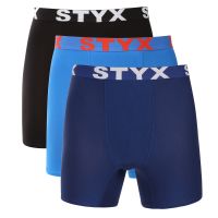 3PACK pánské boxerky Styx long sportovní guma vícebarevné (3UN09087) XXL
