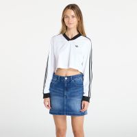 Μπλουζάκι adidas Adicolor Football Jacquard Crop Long-Sleeve Top White M