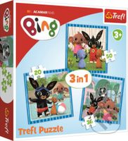 Puzzle Bing / Zábava s přáteli 3v1 - puzzle z kategorie 15 - 60 dílků