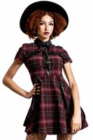 Damenkleider KILLSTAR - Menace Collar - BLOOD TARTAN XXL