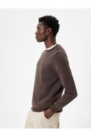 Koton Crew Neck Sweatshirt Basic Long Sleeve Raised