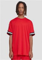 Men's Oversized Stripes Mesh Tee T-Shirt - Red