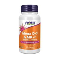 NOW - Mega D3 5000IU & K2 MK-7 180mcg - 120vcaps.