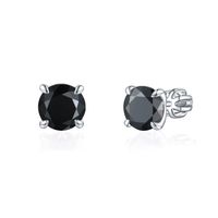 Olivie Strieborné 7mm náušnice PIPPI BLACK 8355