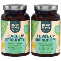 Level up Immunity Gummibärchen (120 Stück) - Immunsystem stärken: Vitamin C, Zink, Echinacea, Holunder und Propolis, Vegan | BeSoHappy Sensilab