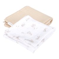 Little Dutch Baby Bunny Muslin Swaddles Set látkové plienky 70 x 70 cm Beige 2 ks