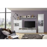 Livetastic VITRÍNA, sivá, strieborná, biela, biela s vysokým leskom, 64/201/38 cm