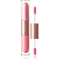 Makeup Revolution Double Up tekuće sjenilo za oči 2 u 1 nijansa Blissful Pink 2x2,2 ml