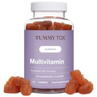 Multivitamin Gummibärchen: 9 Vitamine: B12, B6, B5, C, E, A, D, Biotin und Folsäure + Jod. Vitamine für Frauen. 60 Gummibärchen | TummyTox