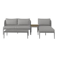 Ambia Garden TERASOVÁ SEDACIA SÚPRAVA 4-dielne, kov, plast, sklo, textil