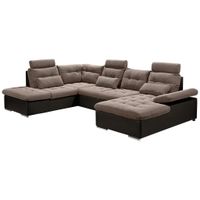 MID.YOU ROHOVÁ SEDAČKA, kompozitné drevo, textil, tmavohnedá, svetlohnedá