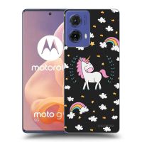 Silikónový čierny obal pre Motorola Moto G85 - Unicorn hviezdne nebo