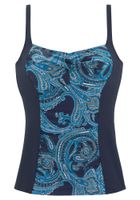 LASCANA Tankini top  plava / crno plava / narančasta / bijela