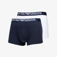 EA7 Emporio Armani Men's Knit Trunk 2-Pack Marine/ Bianco M