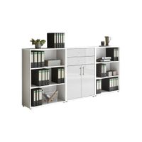 MID.YOU SKRINKA NA DOKUMENTY, biela, biela s vysokým leskom, 253,2/113,6/33 cm