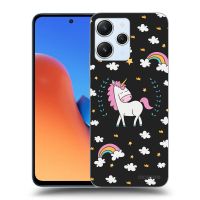 Silikónový čierny obal pre Xiaomi Redmi 12 5G - Unicorn hviezdne nebo