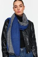 Trendyol Sax Crowbar Patterned Soft Textured Scarf