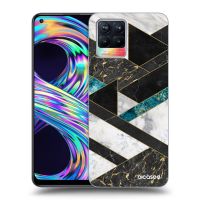 Silikónový čierny obal pre Realme 8 4G - Dark geometry