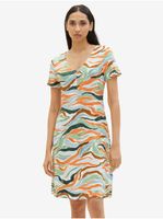 Orange-green women's patterned dress Tom Tailor - Women's