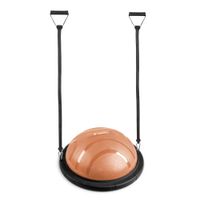 Balanční podložka inSPORTline Dome Edge s gumovými expandery 100 cm / 4,6 kg černá-mocha mousse