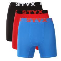 3PACK pánské boxerky Styx long sportovní guma vícebarevné (3UN09047) XXL