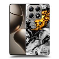 Silikónový prehľadný obal pre Xiaomi 14T - Black Gold 2