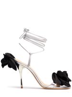 105mm Flower Leather Sandals