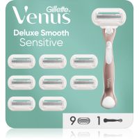Gillette Venus Deluxe Smooth Sensitive Rasierer + Rasierklingen 9 St.