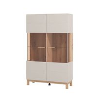 Široká vitrína xavier - dub, béžová