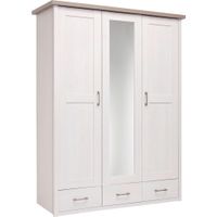 Carryhome ŠATNÍKOVÁ SKRIŇA, biela, farba hľuzovkového duba, 148/201/62 cm