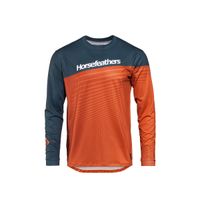 HORSEFEATHERS Bike dres Quantum LS - petrol/burnt orange ORANGE velikost M