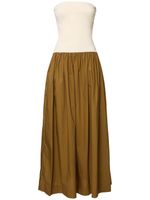 Duo Knit & Poplin Strapless Dress