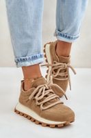 FG2 Sportcipő Cipők Platformon Eco Suede Barna Riadellából