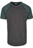 Raglan Contrast Tee charcoal green/bottlegreen