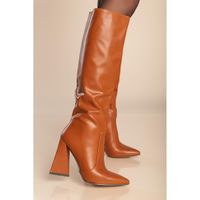 Elegante High-Heel-Stiefel, Kamel