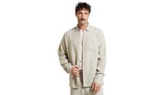 Dedicated Shirt Rute Linen Ecru Pánske - Košeľa Dedicated - Bezfarebná - 21888-M - Size: M
