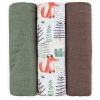 Petite&Mars Moussy plenice iz blaga Forest Fox 68 x 68 cm 3 kos