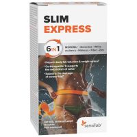 Slim Express – 6-in-1 Getränk zum Abnehmen mit Morosil, Grünem Tee, Weißer Maulbeere, Hibiskus, Zink und Akaziengummi. 10 Beutel | Sensilab