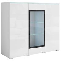 P & B VYSOKÁ KOMODA, biela, biela s vysokým leskom, 120/103,3/39,5 cm