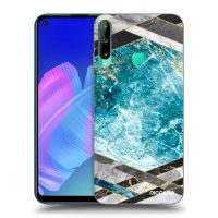 Silikónový čierny obal pre Huawei P40 Lite E - Blue geometry