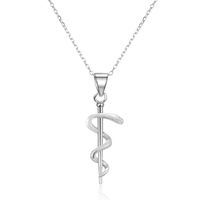 Beneto Stříbrný náhrdelník s přívěskem Aeskulapova hůl AGS1152/47 (řetízek, přívěsek)