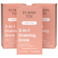 Draining Drink [Limitiertes Angebot: 1+2 Gratis] - Diuretika | Effektiv Entwässern und Gewicht verlieren. Himbeergeschmack. 3x10 Beutel | TummyTox