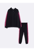 LC Waikiki Girls' Hooded Printed Long Sleeve Tracksuit Set